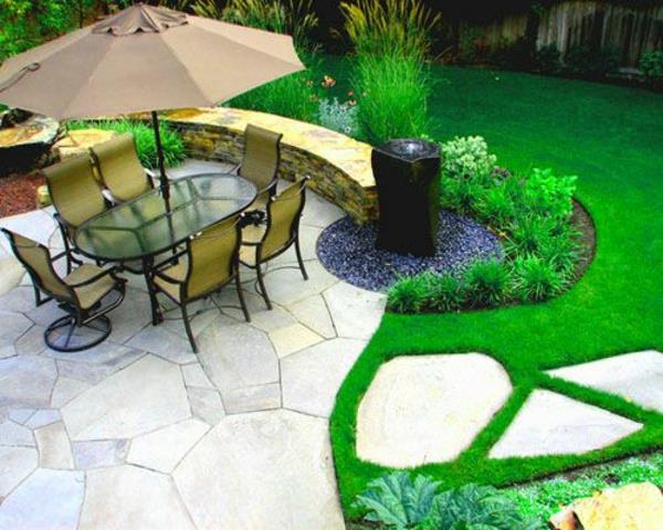 przykłady nowoczesnego projektu ogrodowego parasolka do siedzenia
