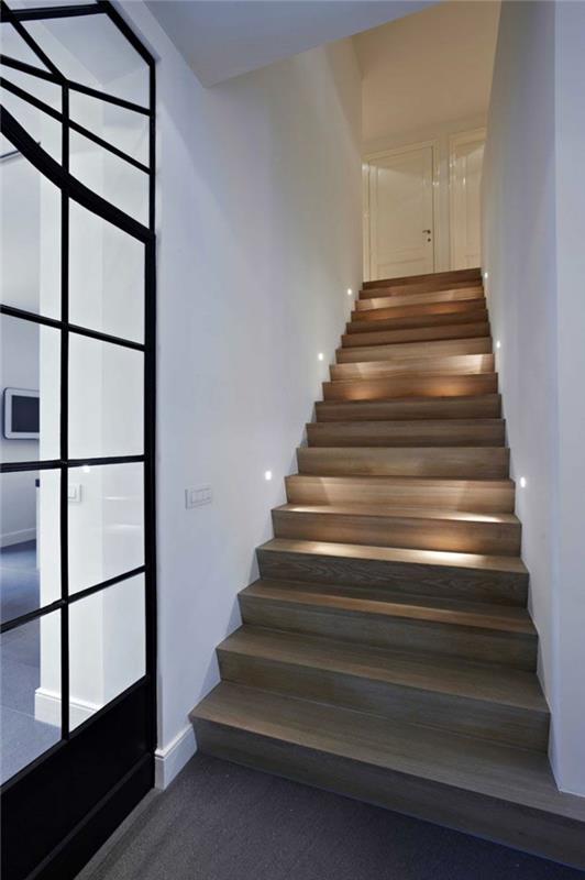 éclairage escalier moderne beau couloir design
