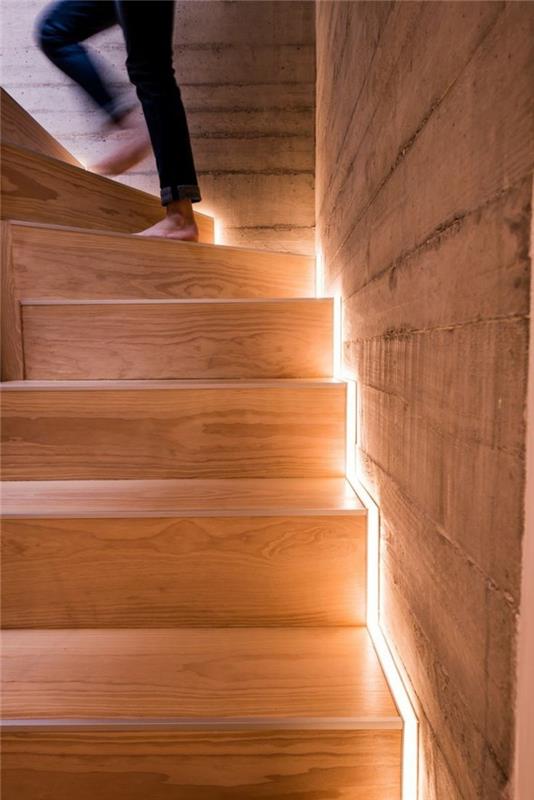idées d'éclairage éclairage d'escalier bandes led