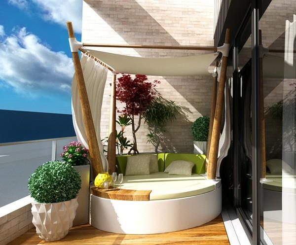 zielone pomysły na projekt balkonu baldachim
