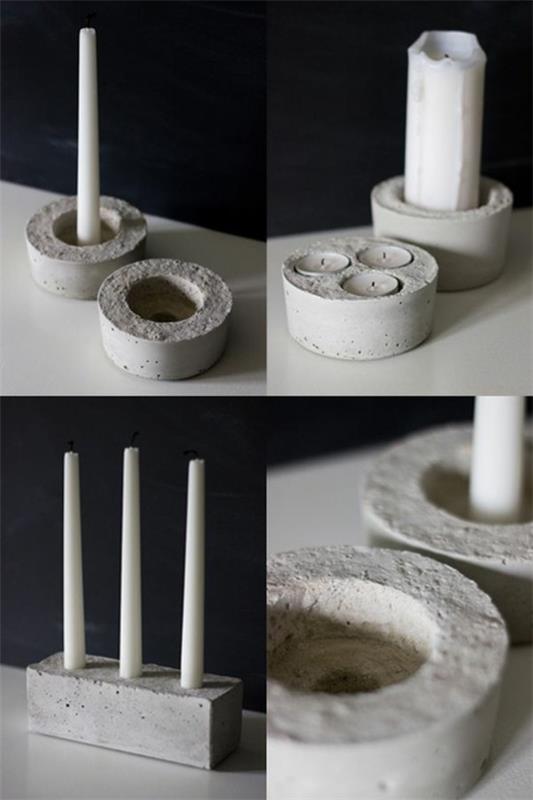 sam zrób betonowy świecznik dekoracyjny