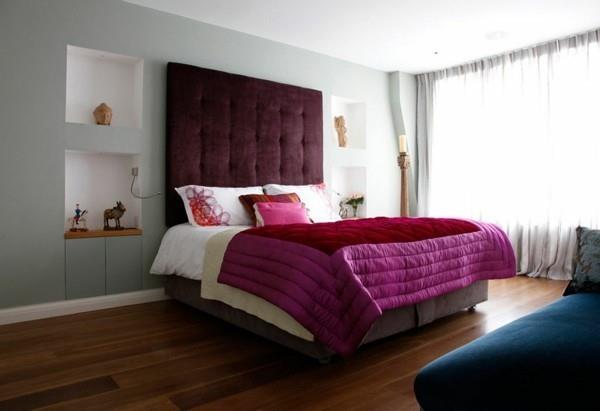 zagłówek łóżka w ostrych kolorach pomysły na sypialnię