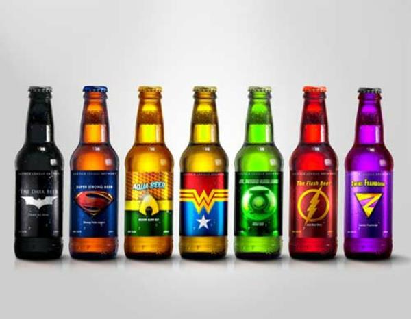 étiquettes de bouteilles de bière de super-héros