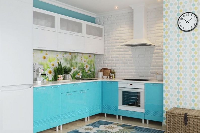 Türkisfarbene Küche: 70 Fotos und Gestaltungsideen