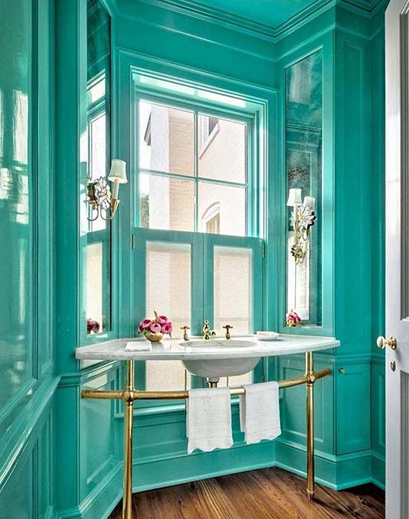 Klasická tyrkysová koupelna - interiérový design