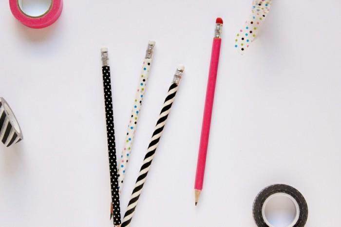 dekorowanie ołówków samodzielnie pomysły na taśmę washi