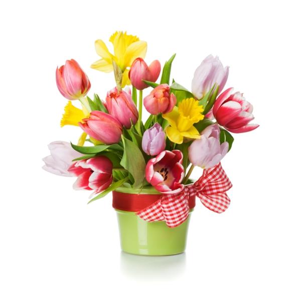 wiosenne kwiaty dekoracje pomysły kolorowy bukiet