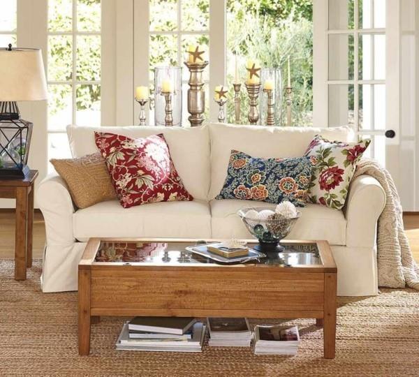 kwiatowy wzór rzucać poduszkami pomysły sofa do salonu
