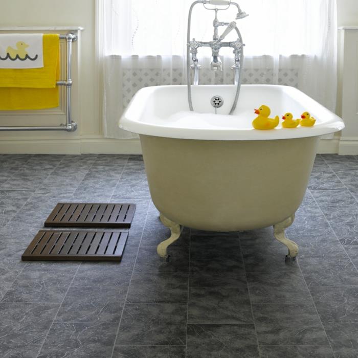 Revêtement de sol salle de bain design idées de revêtement de sol en vinyle baignoire autoportante