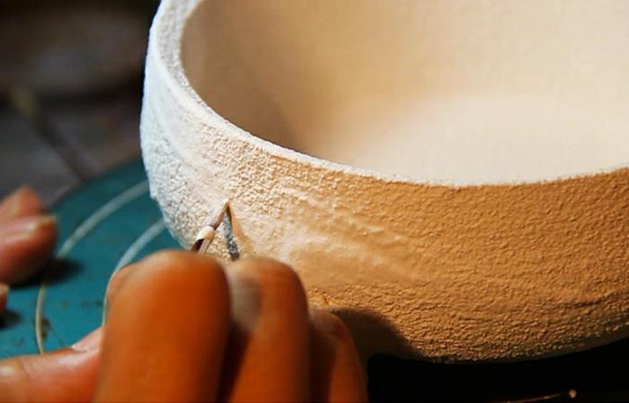 bonsaï air base volante porcelaine fait main peint
