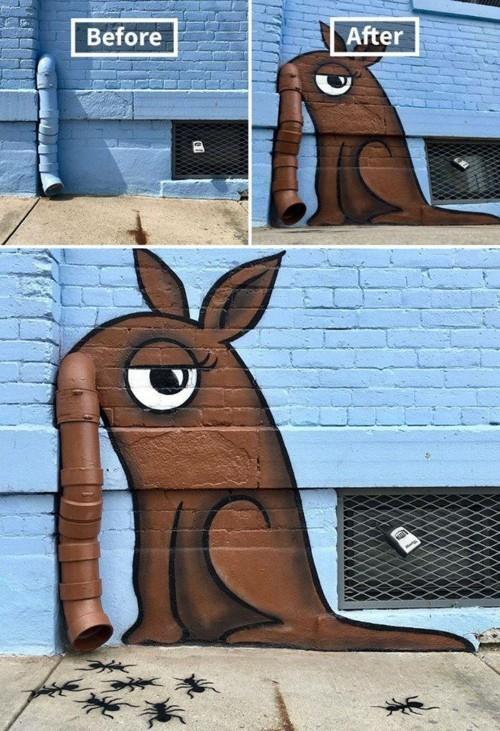 art de rue figure brune