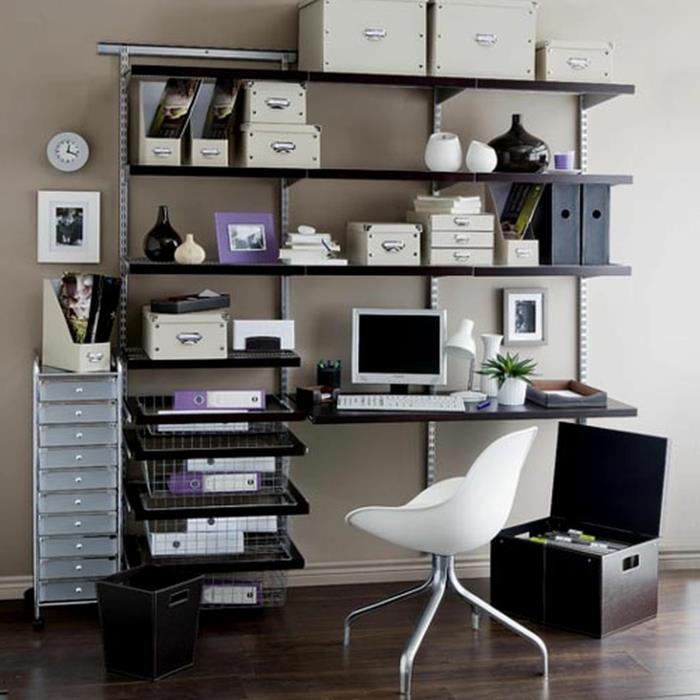 pomysły na meble biurowe miejsce do przechowywania małe biuro