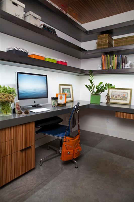 meble biurowe nowoczesne meble do biura domowego rośliny narożne miejsca do przechowywania