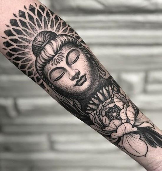 idées de tatouage à manches bouddha
