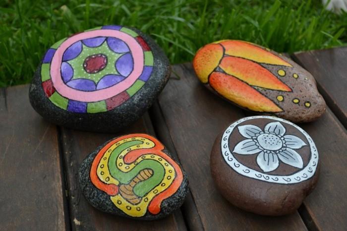 kolorowe farby naturalne pomysły na kamienie