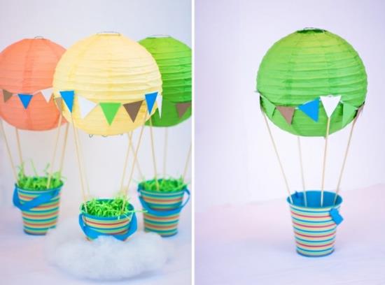 majstrować kolorowe papierowe lampiony balon na gorące powietrze