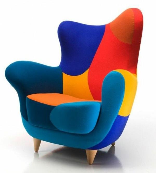 kolorowy fotel ekstrawagancki piękny wzór
