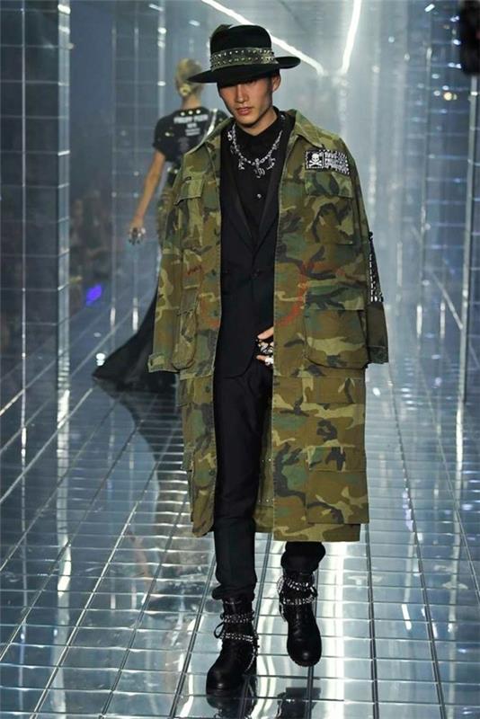 manteau imprimé camo pleinherrenmode printemps 2019