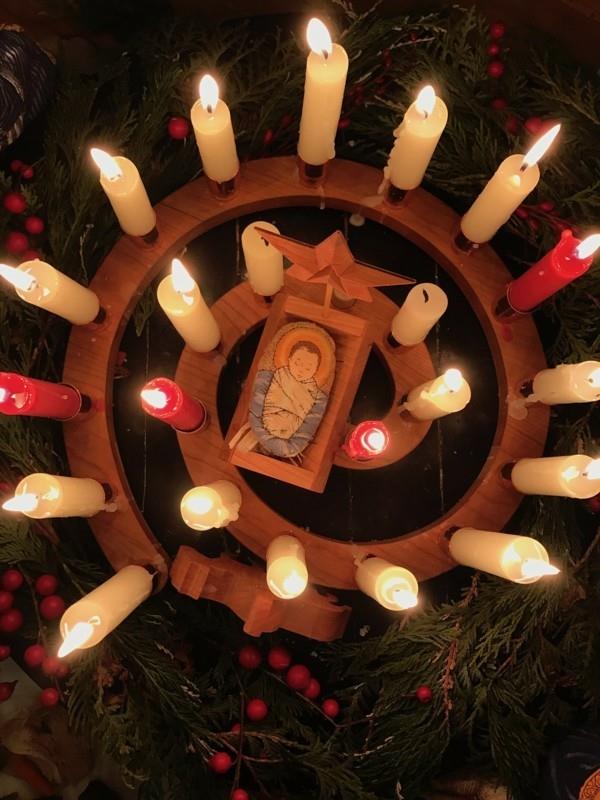 chrystus dziecko świąteczna dekoracja spirala adwentowa