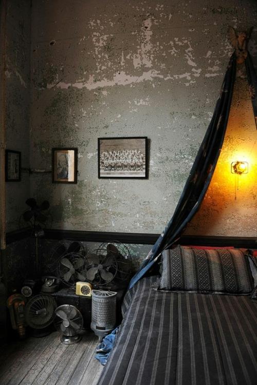 conceptions d'intérieur cool grunge chambre lit à baldaquin motifs oriantal
