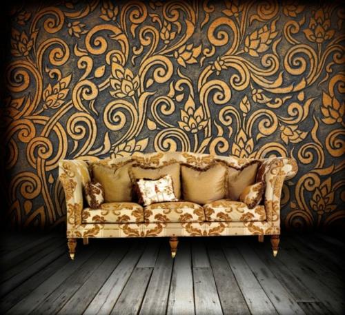 cool grunge designs d'intérieur mur conception modèle papier peint canapé