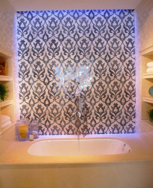 Cool carrelage miroir idées salle de bain décoration baignoire