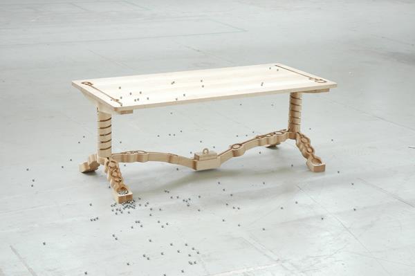 fajne projekty mebli stół do jadalni z drewna ontwerpduo ball