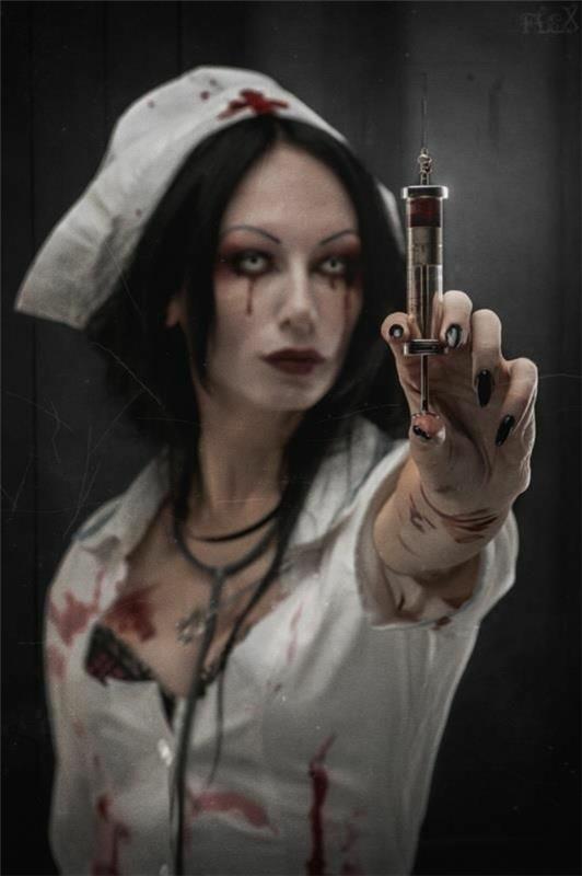 horror halloweenowe kostiumy okropna pielęgniarka