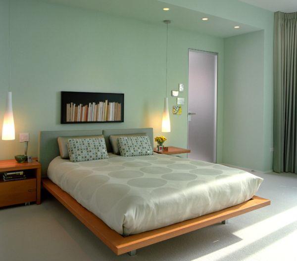chłodna-sypialnia-paleta-kolorów-akcentów-platforma-łóżko