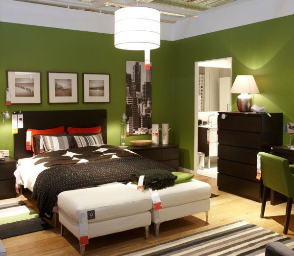 fajna paleta kolorów sypialni trawa zielona ściana żywy odcień