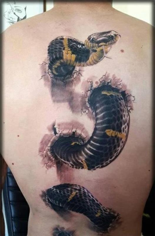 fajne tatuaże 3d motyw węża