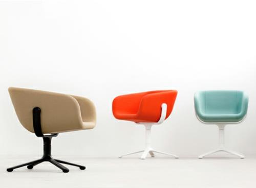 chaise de bureau cool design autoportant rembourrage beige KiBiCi