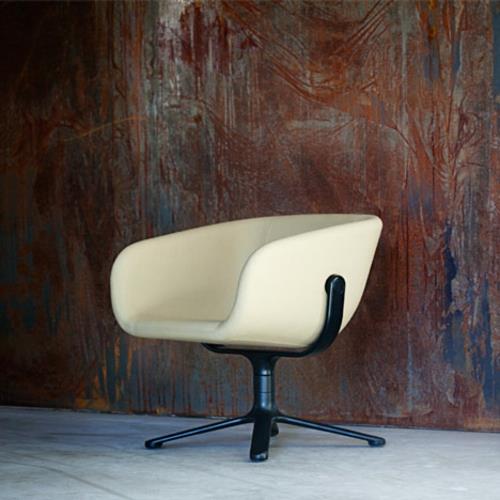 chaise de bureau design cool tapisserie d'ameublement beige autoportante