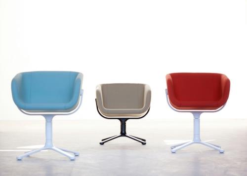 cool chaise de bureau design autoportant bleu rouge beige couleurs