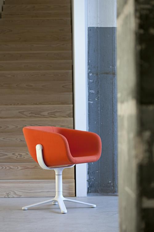conception de chaise de bureau cool couleurs orange autoportantes