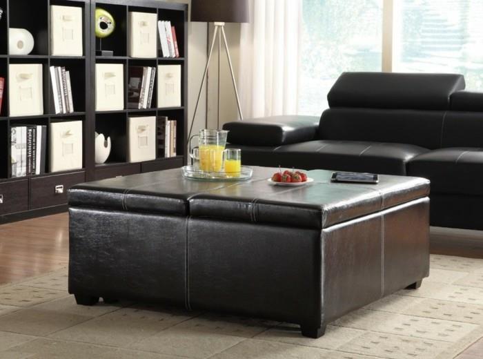 table basse avec tiroir espace de rangement idées de vie salon meubles en cuir tapis léger