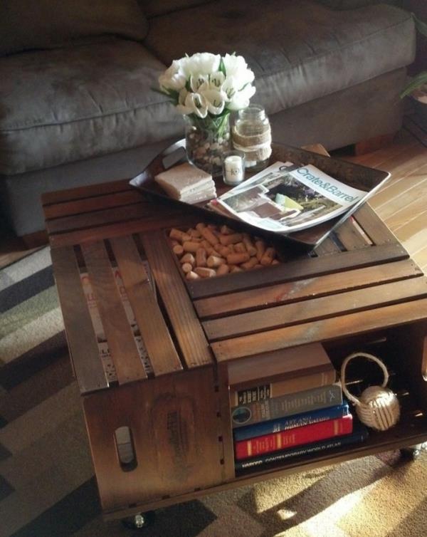 Construisez votre propre table basse à partir de caisses en bois