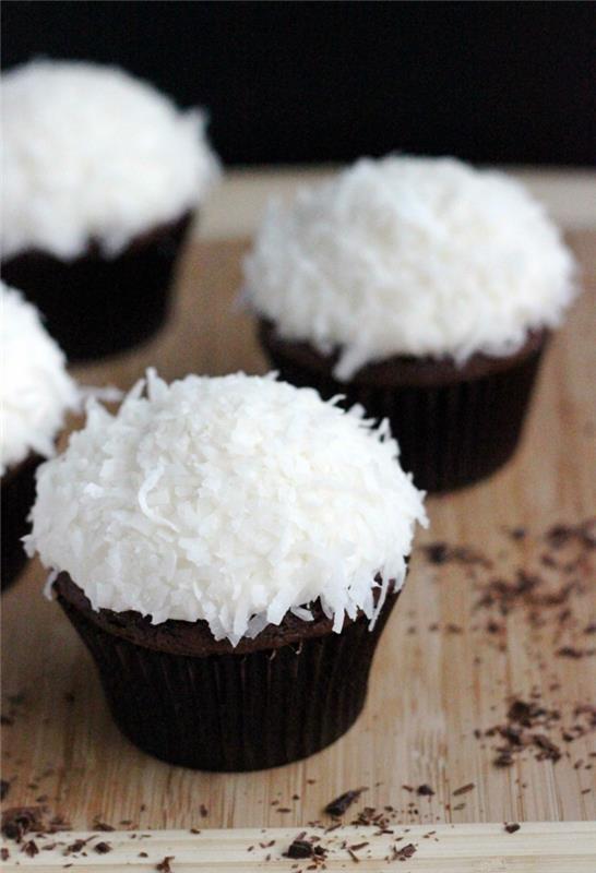 Cuisson de cupcakes muffin noix de coco
