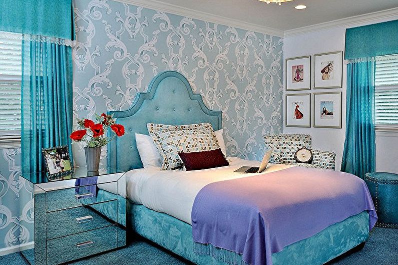 خلفية زرقاء لغرفة النوم - لون ورق جدران غرفة النوم