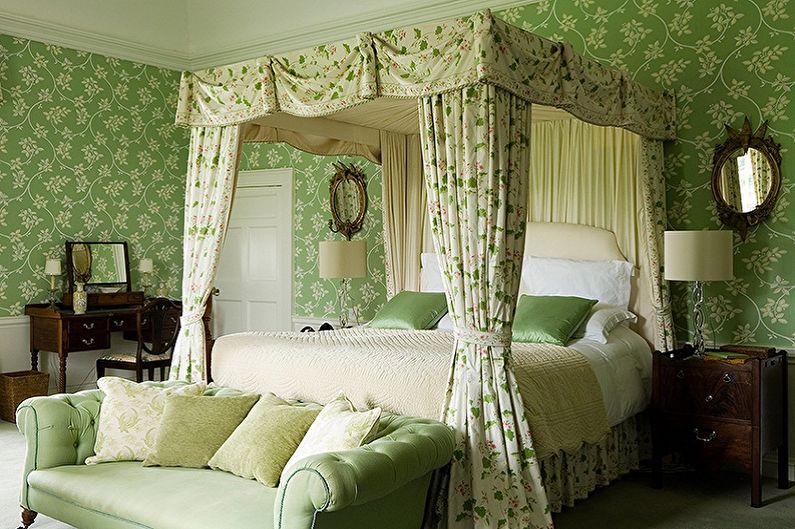 خلفيات غرف نوم خضراء - لون ورق جدران غرفة النوم