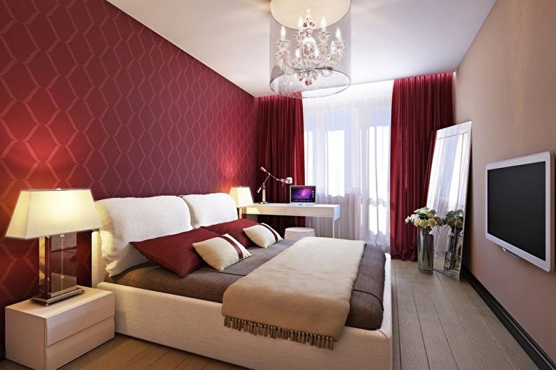 Tapeta červená ložnice - barva tapety ložnice