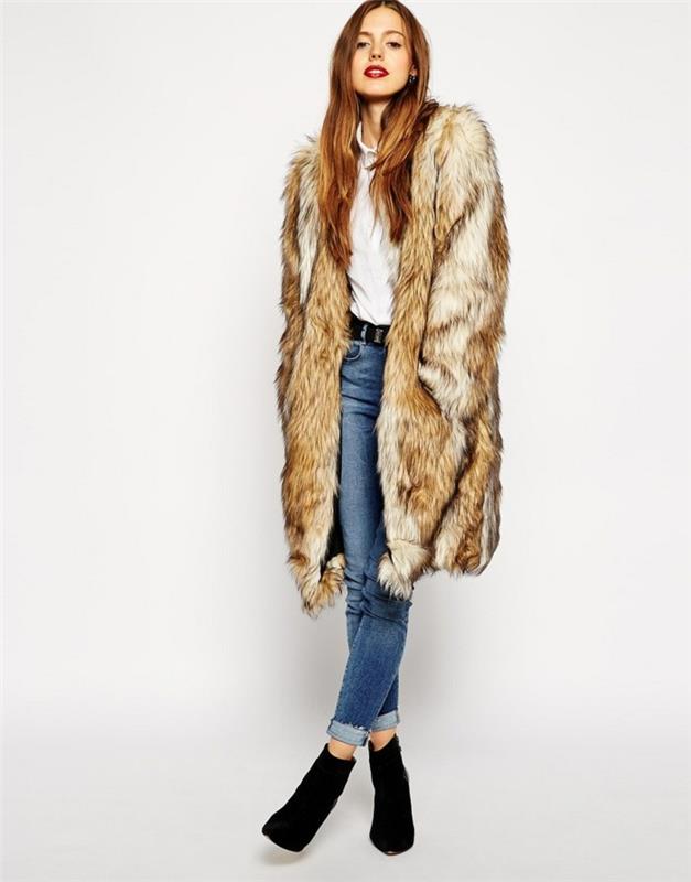 jeans manteau de fourrure dames pas officiellement