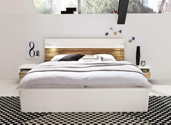 trouvez la tête de lit parfaite avec des lampes de lecture intégrées aspect bois