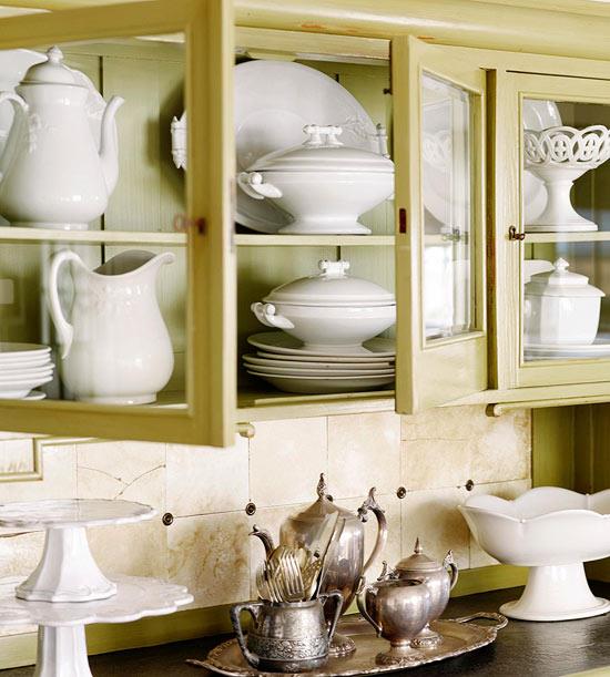 deco pomysły dom vintage biały jadalnia naczynia