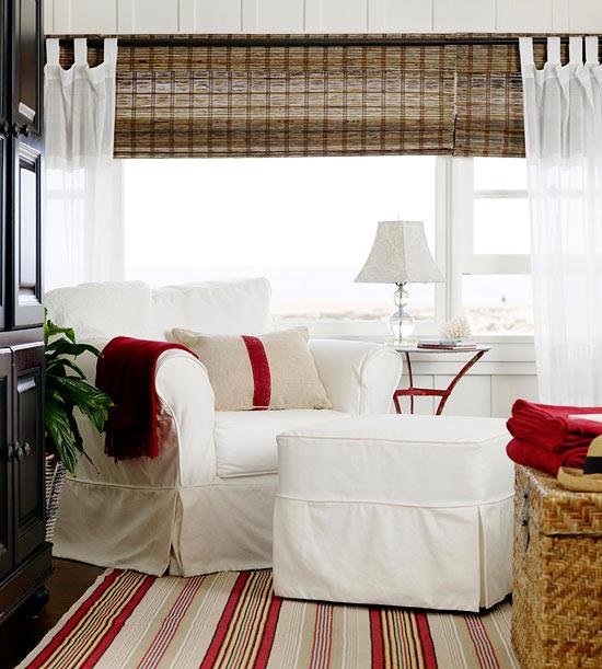 deco pomysły dom vintage biały fotel poduszka otomana