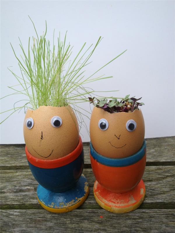 Zrób sobie dekorację wielkanocne kreatywne pomysły rzemieślnicze sadzenie skorupek jajek