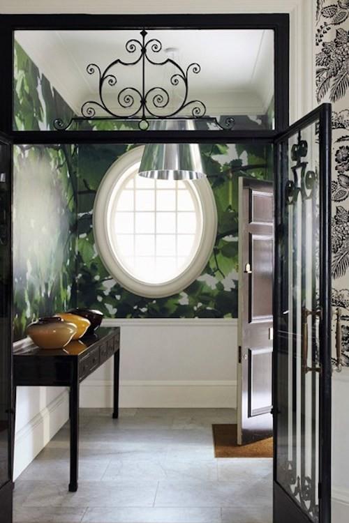 idées de décoration pour le couloir objets de décoration élégants papier peint vert