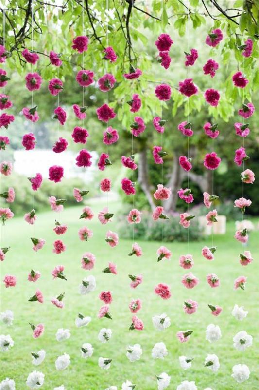 Pomysły na dekoracje ogrodowe łańcuszki na kwiaty eleganckie stylowe