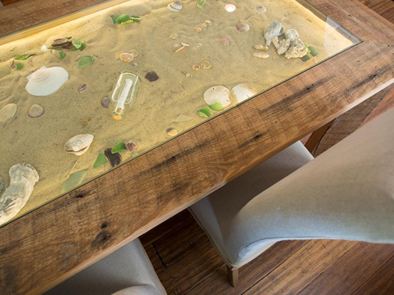Dekor pod sklem - DIY starý dekor stolu