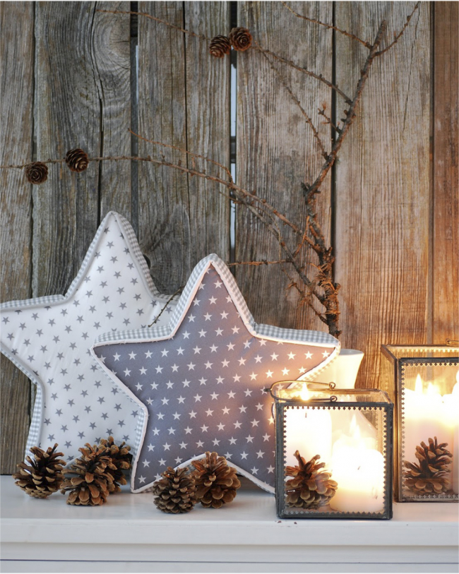 Декоративни възглавници под формата на звезди